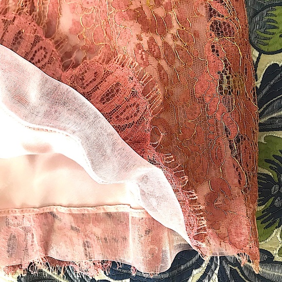 AnnTaylor Rosé Gold Lace Dance Party Champagne Cocktail Dress - Picture 10 of 13